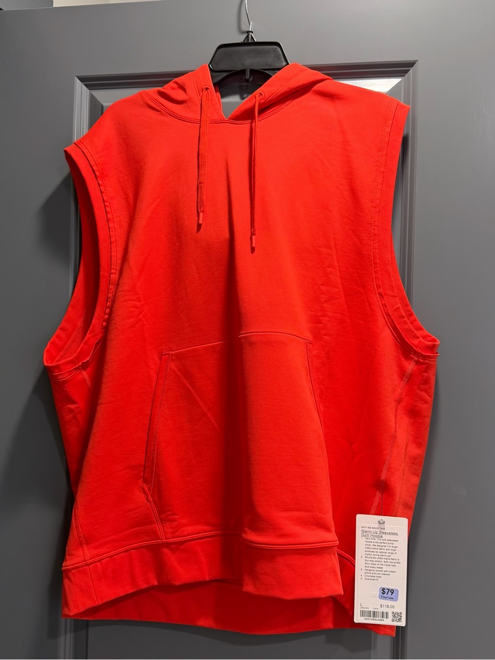 NWT Lululemon Men’s Warm Up Sleeveless Gym Hoodie size Large